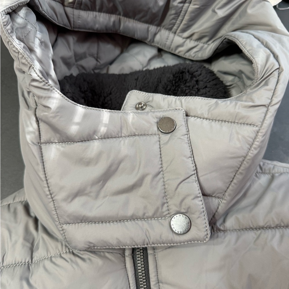 French Connection Women's Light Gray Puffer Coat size S - Picture 7 of 9